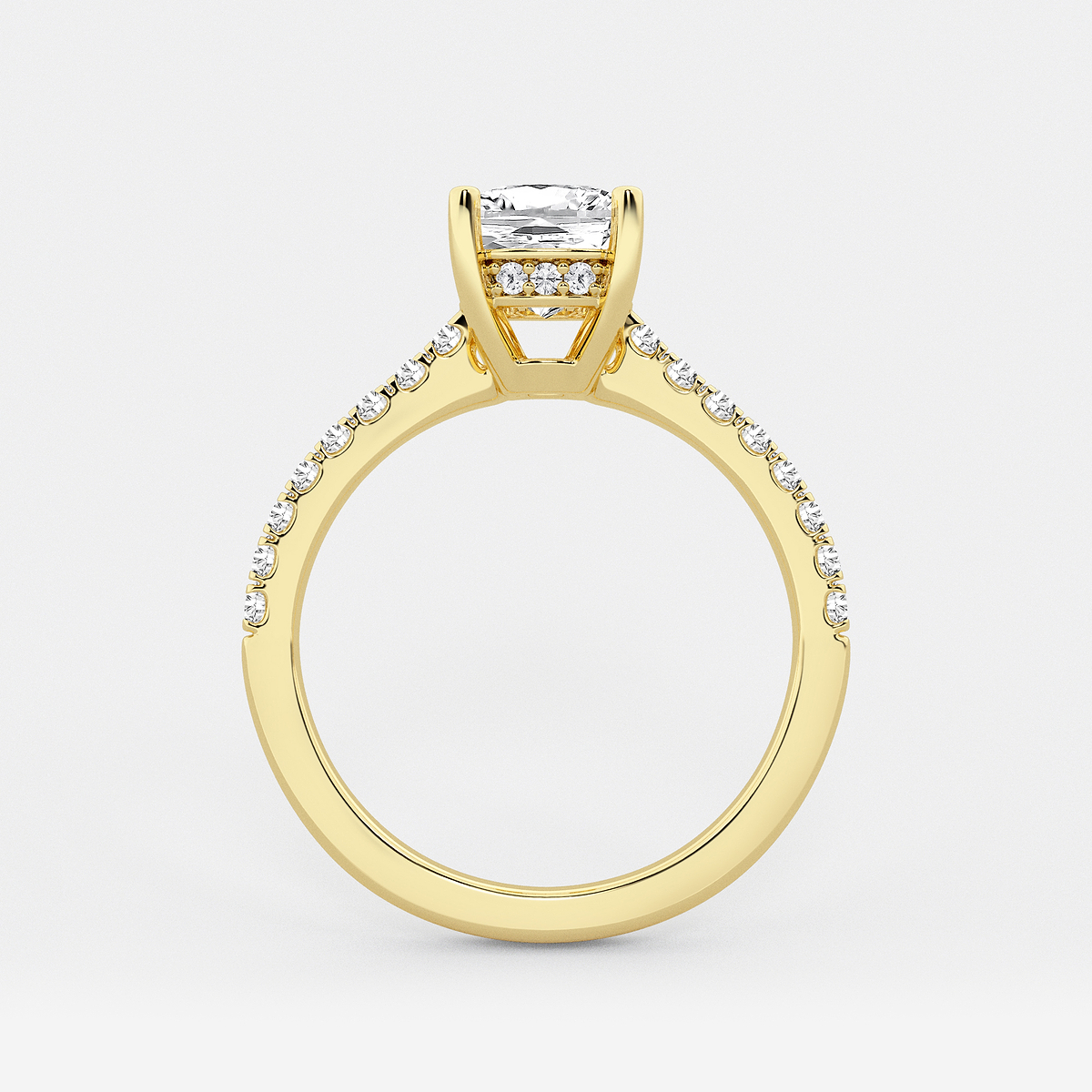 Additional Image 1 for  2 1/4 ctw Elongated Cushion Lab Grown Diamond Hidden Halo Engagement Ring